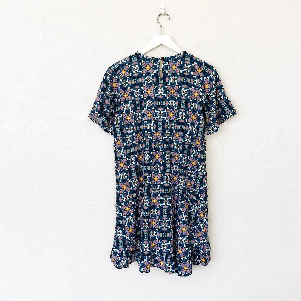 Wrangler Girls Teal Geo Floral High Low Ruffle Dress XXL Rodeo Cowgirl Western